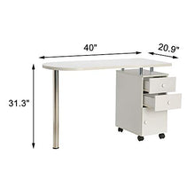 Load image into Gallery viewer, WHITE Nail Table Portable Manicure Table Station