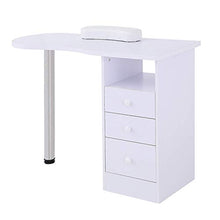 Load image into Gallery viewer, WHITE NAIL TECHNICIAN TABLE MANICURIST DESK WITH DRAWERS