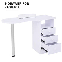 Load image into Gallery viewer, WHITE NAIL TECHNICIAN TABLE MANICURIST DESK WITH DRAWERS