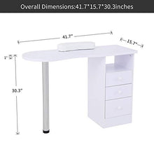 Load image into Gallery viewer, WHITE NAIL TECHNICIAN TABLE MANICURIST DESK WITH DRAWERS