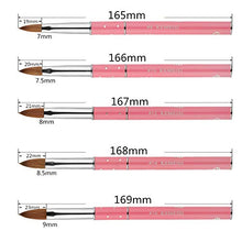 Load image into Gallery viewer, CRIMPED Kolinksy Nail Brush Sable Acrylic Brush 8, 10, 12, 14, 16