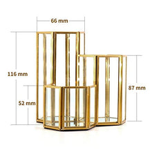 Load image into Gallery viewer, Gold Glass Makeup/NAIL Brush Holder Handmade, 3 Slot Cosmetics Organizer