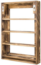 Load image into Gallery viewer, Wall-Mounted Burnt Wood 4-Tier Nail Polish Rack