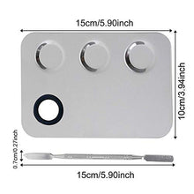 Load image into Gallery viewer, Stainless Steel Cosmetic Palette Makeup Palette, Ring Makeup Mixing Palette W/ spatula