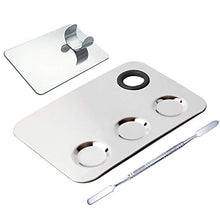 Load image into Gallery viewer, Stainless Steel Cosmetic Palette Makeup Palette, Ring Makeup Mixing Palette W/ spatula