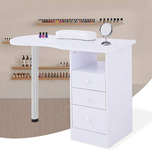 Load image into Gallery viewer, WHITE NAIL TECHNICIAN TABLE MANICURIST DESK WITH DRAWERS