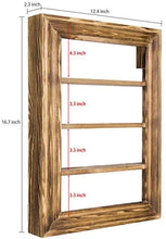 Load image into Gallery viewer, Wall-Mounted Burnt Wood 4-Tier Nail Polish Rack