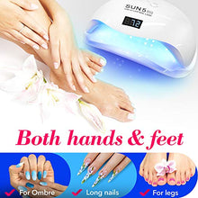 Load image into Gallery viewer, DOUBLE HAND SUN 5 Pro Best UV LED Nail Lamp 72W