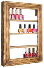Load image into Gallery viewer, Wall-Mounted Burnt Wood 4-Tier Nail Polish Rack