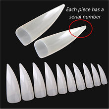 Load image into Gallery viewer, 100PCS Stiletto Nail Tips Shape Natural Half Cover False Nails