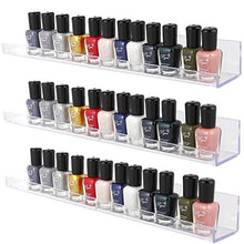 Load image into Gallery viewer, 66-90 Bottles3 OR 6 Pack Clear Acrylic Shelf Nail Polish Rack