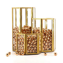 Load image into Gallery viewer, Gold Glass Makeup/NAIL Brush Holder Handmade, 3 Slot Cosmetics Organizer