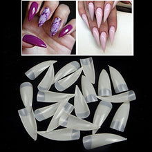 Load image into Gallery viewer, 100PCS Stiletto Nail Tips Shape Natural Half Cover False Nails