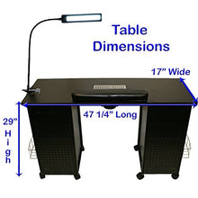 Load image into Gallery viewer, Black Steel Vented Double Storage Manicure Nail Table Desk Salon Spa Equipment & FREE LAMP!
