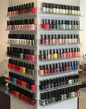 Load image into Gallery viewer, 66-90 Bottles 6 Pack Clear Acrylic Shelf Nail Polish Rack Salon Hanging Wall Display Storage Rack,6 pcs Acrylic Floating Wall Mount