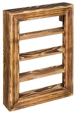 Load image into Gallery viewer, Wall-Mounted Burnt Wood 4-Tier Nail Polish Rack