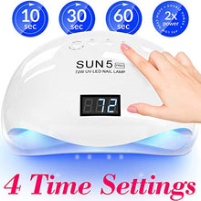 Load image into Gallery viewer, DOUBLE HAND SUN 5 Pro Best UV LED Nail Lamp 72W
