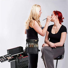 Load image into Gallery viewer, Large BLACK MAKEUP OR NAIL TECH Professional Rolling Travel Train Case