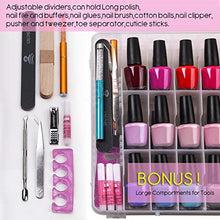 Load image into Gallery viewer, Clear Nail Polish Organizer Holder for 48 Bottles Adjustable Dividers Space Saver