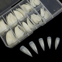 Load image into Gallery viewer, 100PCS Stiletto Nail Tips Shape Natural Half Cover False Nails