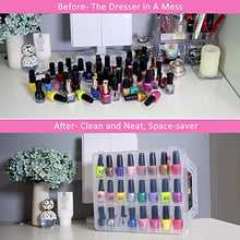 Load image into Gallery viewer, Clear Nail Polish Organizer Holder for 48 Bottles Adjustable Dividers Space Saver