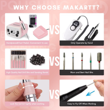 Load image into Gallery viewer, Makartt Nail Drill Portable Electric Nail File Machine Geneviere E File Pink JD700 Professional 30000RPM Manicure Drill for Acrylic Nails Poly Nail Gel Polish
