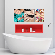 Load image into Gallery viewer, Innopics 3 Piece Modern Canvas Painting Fashion Woman Art Print Manicure Picture Set of 3 Beauty Nail Salon Wall Art Decor for Living Room Bedroom Office Giclee Print Ready to Hang 12X16Inchx3Pcs