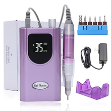 Load image into Gallery viewer, Delanie 35000RPM Professional Nail Drill Machine, Portable Nail Drills for Acrylic Nails, Electric Nail File Rechargeable Efile Nail Drill for Gel Nails Remove, Home and Salon Use Nail Tools (Purple)