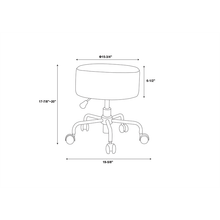 Load image into Gallery viewer, Linon Mallory Faux Fur Backless Rolling Stool in Brown