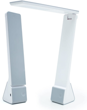 Load image into Gallery viewer, Lustrat LED Desk Lamp - Minimalistic Office Desk Lamp - Rechargeable Lamp with Bed, Study, and Work Desk Light Modes - Portable Table Desk Lamp for Back to School and Work from Home Set-Up - Silver