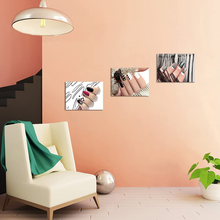 Load image into Gallery viewer, VANSEEING 3 Piece Canvas Wall Art Fashion Woman Nails Pictures Beauty Salon Manicure Poster Canvas Print Spa Bathroom Stylish Feminine Ladies Makeup Dressing Room Decoration 12X16Inchx3Pcs