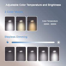 Load image into Gallery viewer, Psiven Magnifying Glass Floor Lamp, Dimmable LED Magnifying Lamp with Clamp - 12W, 3 Lighting Modes, 5 Diopter, Height Adjustable - Super Bright Floor Lamp with Magnifier for Reading, Craft, Task