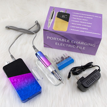 Load image into Gallery viewer, Electric Nail Drill Machine,Lumcrissy Professional Colorful Rechargeable 35000 Rpm Nail Drill Portable E-File with Battery,Portable Electric Acrylic Nail Tools,Polishing,Nail Removing (Rainbow)