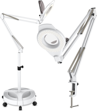 Load image into Gallery viewer, Easyinbeauty LED Magnifying Floor Lamp with Wheels - 2-In-1 Rolling Floor Lamp for Esthetician - Magnifying Work Light - Dimmable Magnifier Mag Lamp for Reading, Sewing, Crafts, Eyelash Extensions