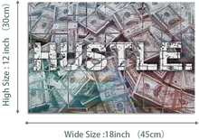 Load image into Gallery viewer, Motivational Hustle Wall Art Inspirational Entrepreneur Quotes Office Decor Canvas Painting Inspiring Poster Pictures Prints Framed Artwork Office Living Room Decorations Wall Decor - 12"Hx18"W