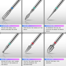 Load image into Gallery viewer, INFELING Nail Drill Bits Set - Nail Bits for Nail Drill, Efile Nail Drill Bits for Acrylic Nails 10Pcs 3/32 Inch Nail Bits for Remove Acrylic Gel Nails Cuticle Manicure Pedicure Tools