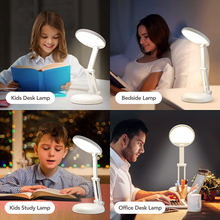 Load image into Gallery viewer, ONEFIRE Desk Lamp Kids Desk Lamp Small Desk Lamp, 8 Brightness Desk Lamps Office Portable & Foldable, Cute Desk Lamp White Desk Lamp Study Lamp, Battery Operated Lamp Rechargeable Lamp Cordless Lamp