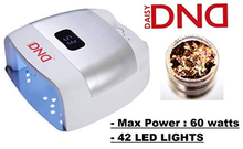 Load image into Gallery viewer, Daisy DND 60W LED UV Nail Curing Lamp Light for Gel Nail Polish, 42 LED Lights, Auto-On Sensing System, Digital Timer (WHITE) W/Glitter