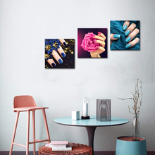 Load image into Gallery viewer, Artsbay 3 Pieces Modern Canvas Wall Art Fashion Woman Beauty Salon Painting Picture Nail Hand Spa Artwork Makeup and Manicure Poster Bedroom Decor Stretched Ready to Hang