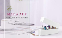 Load image into Gallery viewer, Makartt Nail Drill Bits Holder Dustproof Stand Displayer Organizer Container 30 Holes Manicure Tools (Not Inlcude Drill Bits) B-22