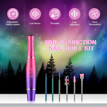 Load image into Gallery viewer, Electric Nail Drill Machine Kit, Lavinda Aurora Portable Upgraded USB Efile Set for Acrylic Gel Nails, 20000RPM with Diamond Drill Bits Nail Clipper and Brush, Home Salon Use