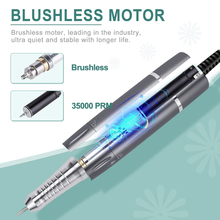 Load image into Gallery viewer, 35000RPM Brushless Nail Drill Machine, AZ GOGO Professional Portable Electric Nail Drill for Acrylic Nails-48W Salon Use Level