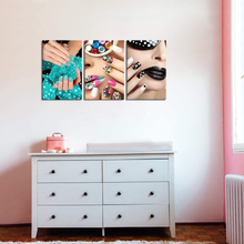 Load image into Gallery viewer, Innopics 3 Piece Modern Canvas Painting Fashion Woman Art Print Manicure Picture Set of 3 Beauty Nail Salon Wall Art Decor for Living Room Bedroom Office Giclee Print Ready to Hang 12X16Inchx3Pcs