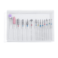 Load image into Gallery viewer, ERUIKA 14Pcs Nail Drill Bits Set, Professional Rotary Burrs Diamond Cuticle Remover Bits Kit, 3/32" Electric Manicure Nail File Bit for Acrylic Gel Nails Cuticle Manicure