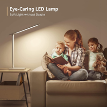 Load image into Gallery viewer, Lepro LED Desk Lamp Dimmable Home Office Lamp Touch Control 9W Bright Reading Table Lamp, 3 Color Modes with 5 Brightness Level, Eye Caring Diffused Natural Light, Sleek Modern Task Lamp (White)