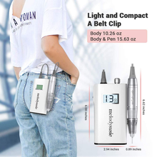 Load image into Gallery viewer, Melodysusie Professional Rechargeable 30000 Rpm Nail Drill, Portable Electric E File Scamander, Acrylic Gel Grinder Tools with 6 Bits and Sanding Bands for Manicure Pedicure Shape Carve Polish (White)