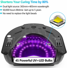 Load image into Gallery viewer, 80W Professional Cordless UV LED Nail Lamp Gelpal Portable LED Gel Nail Curing Dryer, Wireless Nail Polish Machine Light with 45 Beads and 140000Mah Rechargeable Battery for Salon or Home, Black