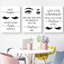 Load image into Gallery viewer, Beauty Salon Wall Decor Eyelashes Guide Poster Makeup Wall Art Decor Esthetician Gift Canvas Print Lash Bundle Fashion Wall Art Modern Artwork for Teen Girls Room 20X28X3 Inch No Frame