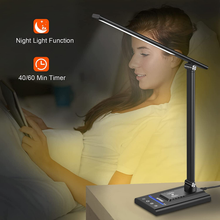 Load image into Gallery viewer, LED Desk Lamp with 10W Fast Wireless Charger, USB Charging Port,1800Lux Super Bright,5 Lighting Mode,