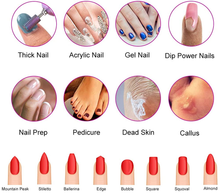 Load image into Gallery viewer, Bestidy 10Pcs Nail Drill Bits Set,Acrylic Nail File Bits Tungsten Carbide 3/32'' Professional Efile Drill Bits for Manicure Pedicure Nail Art Tools